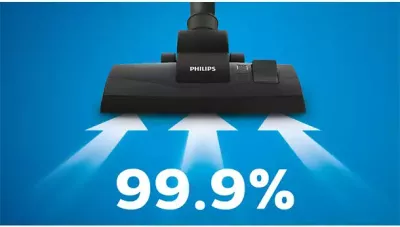 Απορρόφηση σκόνης 99,9%* για εξαιρετικά αποτελέσματα καθαρισμού