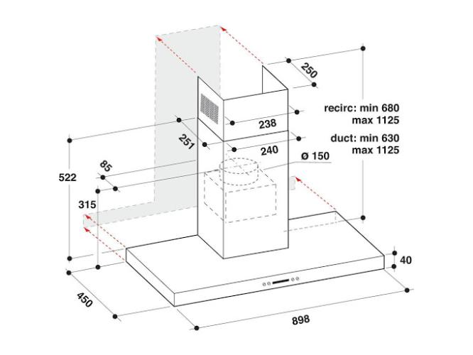 Whirlpool Απορροφητήρας Καμινάδα WHBS 93 F LE X