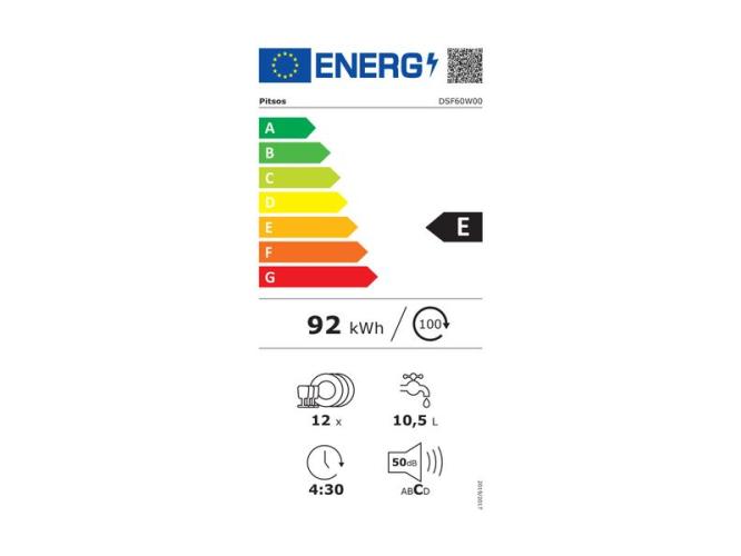 Πλυντήριο Πιάτων Pitsos DSF60W00