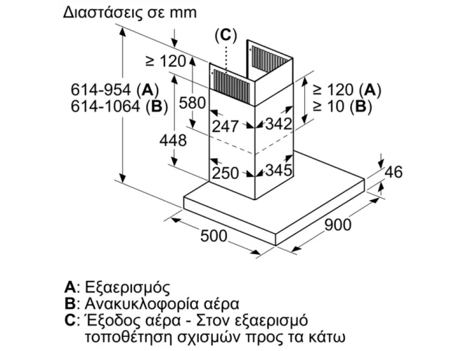 Απορροφητήρας Καμινάδα Neff D95BMP5N0