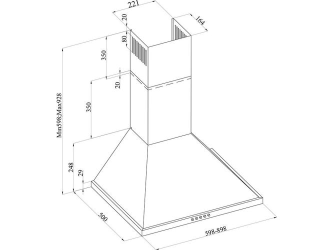Απορροφητήρας Καμινάδα Davoline KOS HPC BL 90